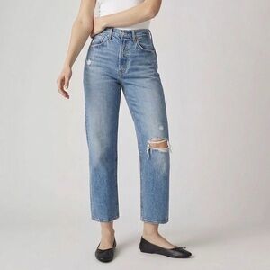 Levi's Premium Ribcage Straight Ankle Distressed Jeans W28 L27